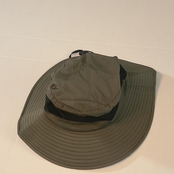 Olive Green Sun Hat with Black Mesh Band NIB 14.76 x 10 x .59 Inch - Picture 6 of 8